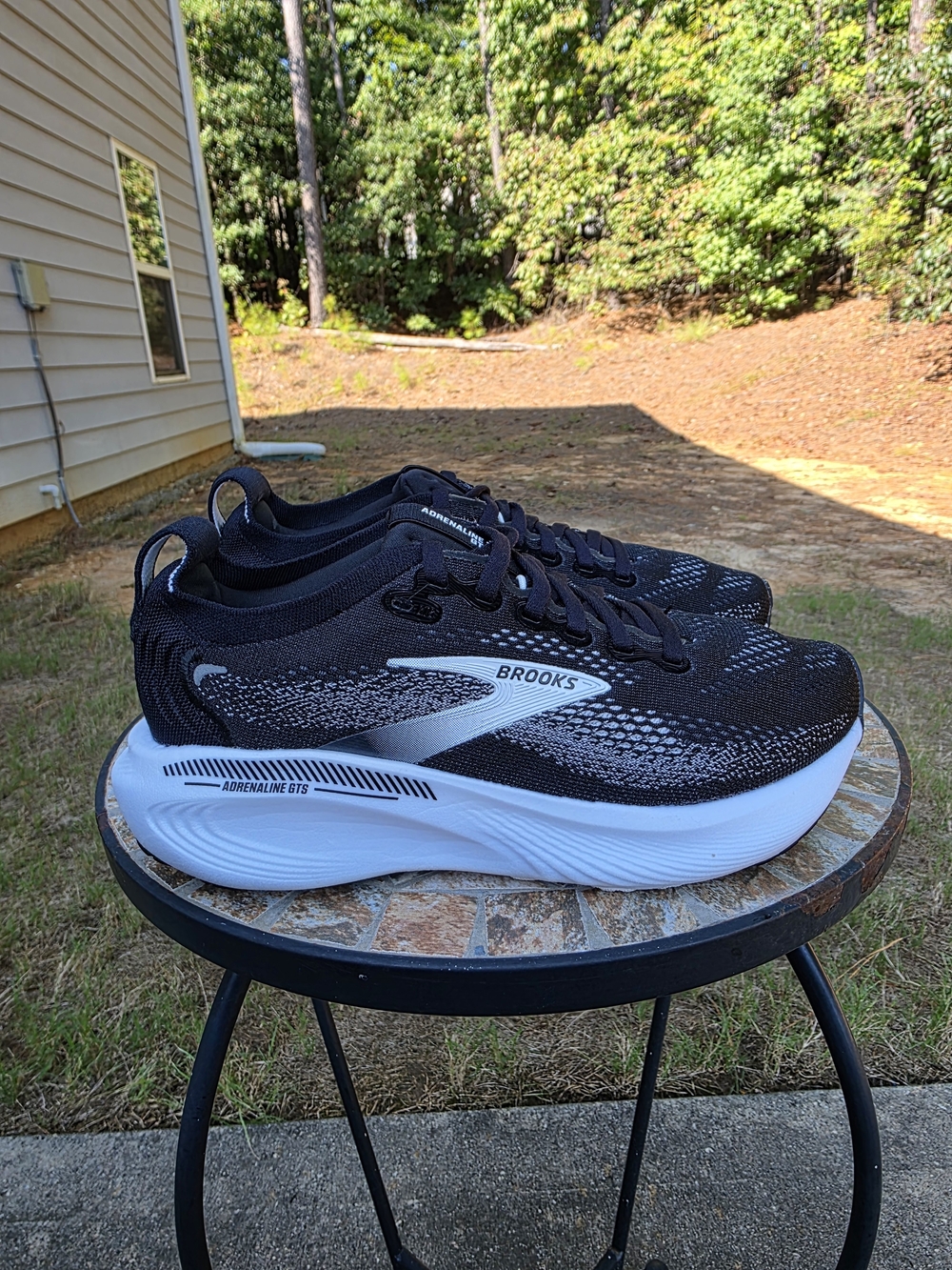 Brooks Adrenaline GTS 25 1204431D090 Black RunningShoe Women Sz 6.5 Wide Worn 1x